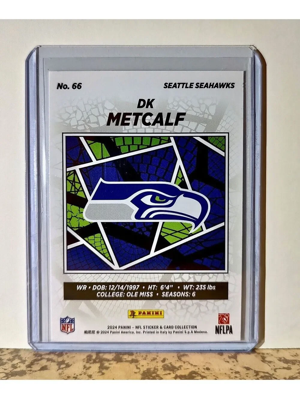 DK Metcalf 2024 Panini NFL #66 Sticker Card Seattle Seahawks
